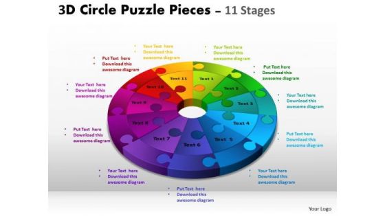 Strategic Management 3d Circle Puzzle Diagrams Slide Layout Sales Diagram