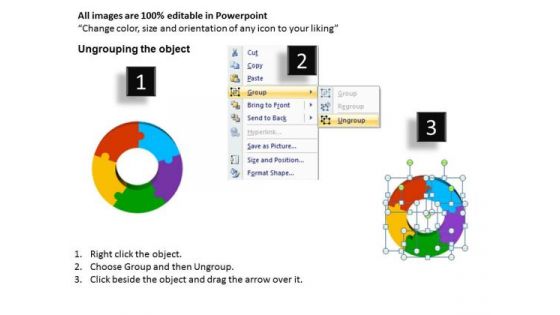 Strategic Management 3d Circular Puzzles 5 Stages Sales Diagram