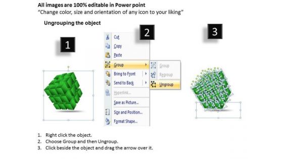 Strategic Management 3d Cube Green Perspective Ppt Marketing Diagram