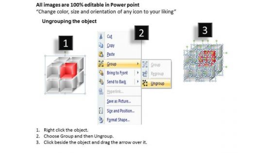 Strategic Management 3d Cubes 2x2x2 Sales Diagram