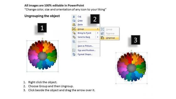 Strategic Management 3d Gear Process 13 Pieces Style Sales Diagram