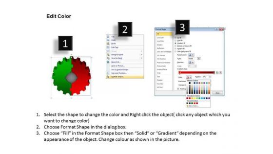 Strategic Management 3d Gear Process 3 Pieces Consulting Diagram