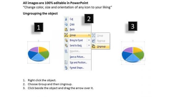 Strategic Management 3d Illustration Of Pie Chart Data 1 Business Cycle Diagram
