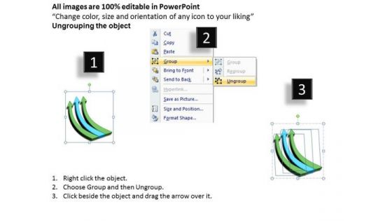 Strategic Management 3d Parallel Arrow Process Sales Diagram