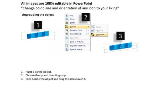Strategic Management 3d Puzzle Linear Flow Process 6 Stages Sales Diagram