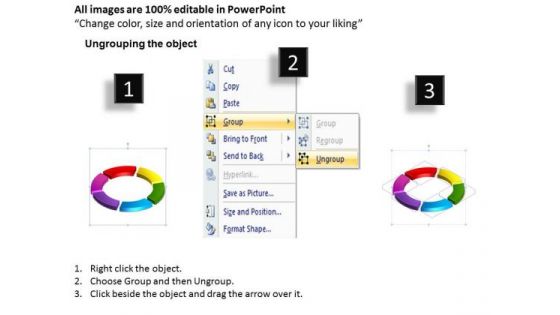 Strategic Management 3d Ring Process 6 Pieces Business Diagram