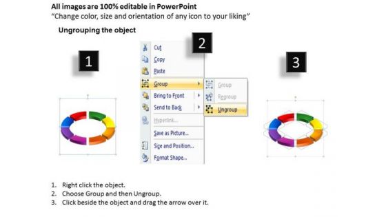Strategic Management 3d Ring Process 8 Pieces Sales Diagram