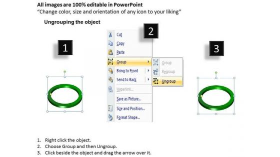 Strategic Management 3d Rings 5 Stages Business Diagram