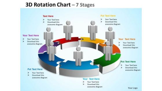 Strategic Management 3d Rotation Diagram Chart 7 Stages Marketing Diagram