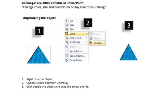 Strategic Management 3d Triangle Puzzle Process 12 Pieces Business Diagram
