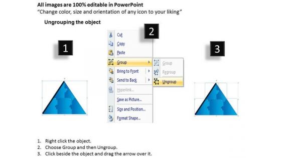 Strategic Management 3d Triangle Puzzle Process 5 Pieces Business Diagram