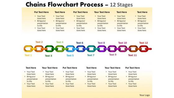Strategic Management Chains Flowchart Process Diagram 12 Stages Business Diagram