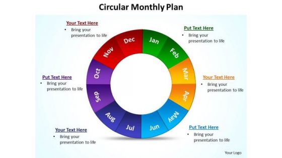 Strategic Management Circular Monthly Plan Marketing Diagram