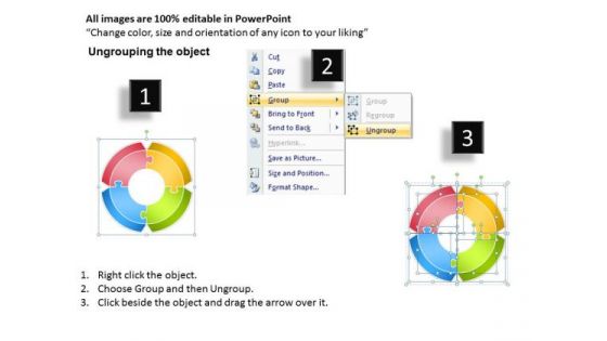Strategic Management Circular Process 4 Templates Stages Sales Diagram