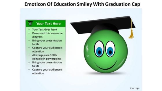 Strategic Management Emoticon Of Education Smiley With Graduation Cap Strategy Diagram