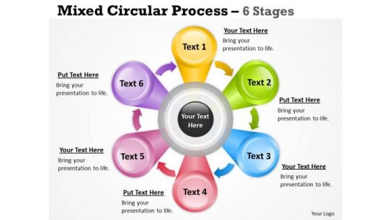 Strategic Management Flower Petal Circular Diagram With 6 Stages Consulting Diagram