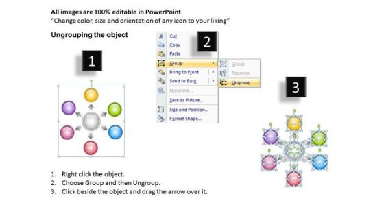 Strategic Management Hub And Spoke Process 6 Stages Business Diagram