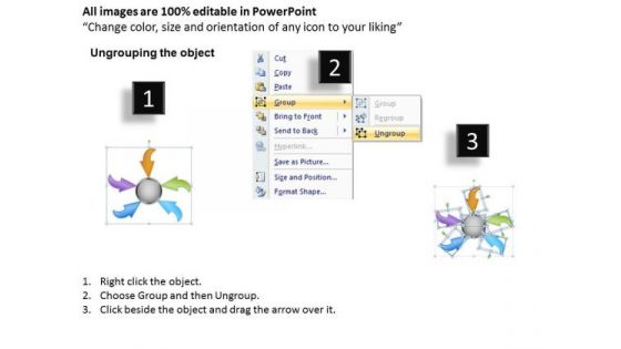 Strategic Management Many To One Process 5 Steps Business Diagram