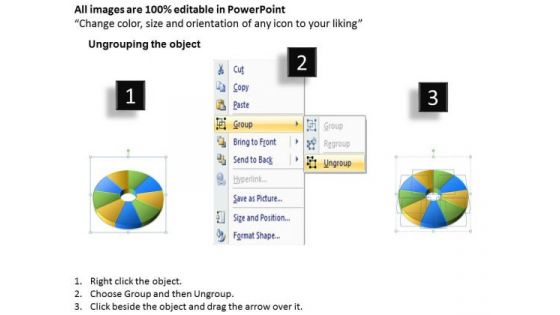 Strategic Management Pie Chart 9 Step Business Diagram