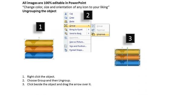 Strategic Management Textboxes 3 Stages Marketing Diagram