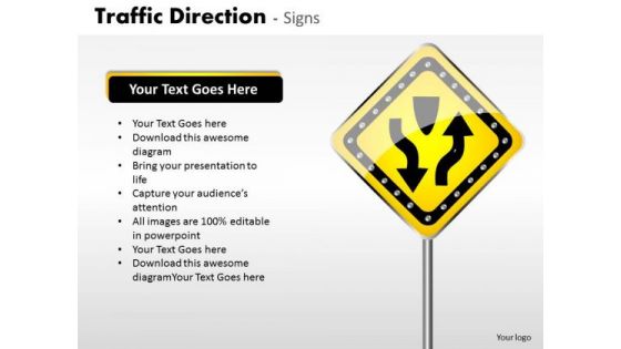 Strategic Management Traffic Direction Signs Business Diagram