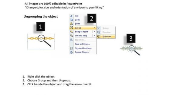 Strategic Management Weak Broken Chains And Links Ropes 11 Business Diagram