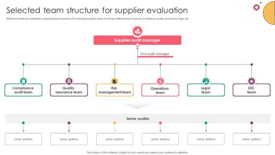 Strategic Supplier Evaluation Selected Team Structure For Supplier Evaluation