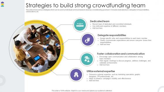 Strategies To Build Strong Crowdfunding Team Crowdfunding Strategies To Raise Funds Fin SS V Strategies To Build Strong Crowdfunding Team Crowdfunding Strategies To Raise Funds Fin SS V