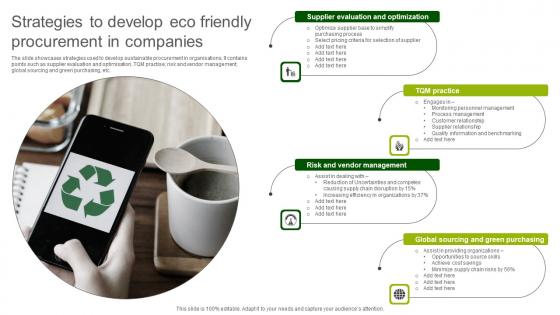 Strategies To Develop Eco Friendly Procurement In Companies Slides Pdf