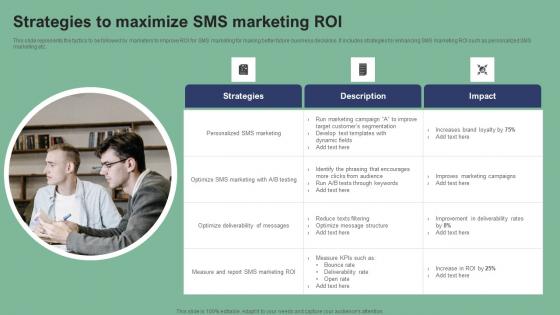 Strategies To Maximize SMS Marketing Roi Text Message Marketing Strategies Ideas Pdf