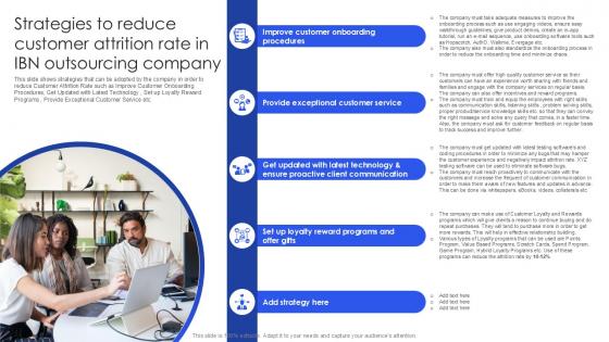 Strategies To Reduce Customer Attrition Rate In IBN Outsourcing Company PPT Template SS