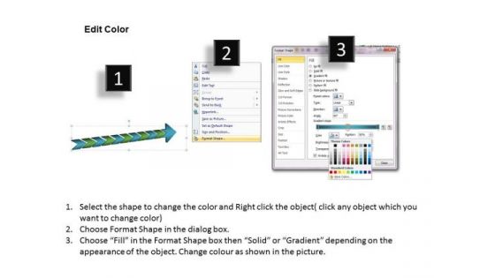 Strategy Diagram 3d Arrow Process 10 Stages Business Diagram