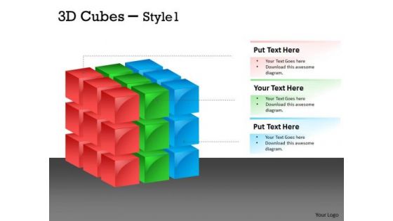 Strategy Diagram 3d Cubes Style 1 Cubes Design Business Cycle Diagram