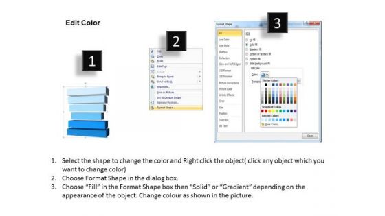 Strategy Diagram 3d List Rectangular Stages Consulting Diagram