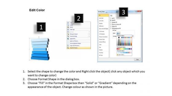 Strategy Diagram 3d List Rectangular With 7 Stages Marketing Diagram