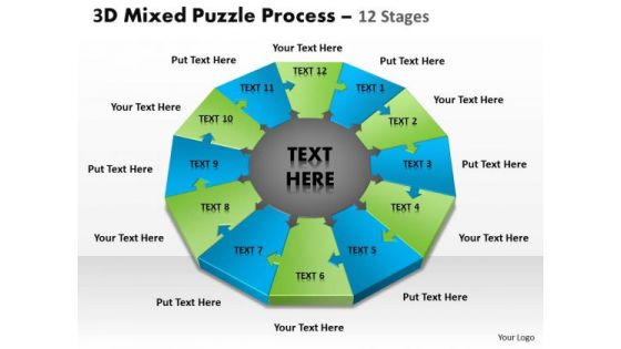 Strategy Diagram 3d Mixed Puzzle Process 12 Strategic Management