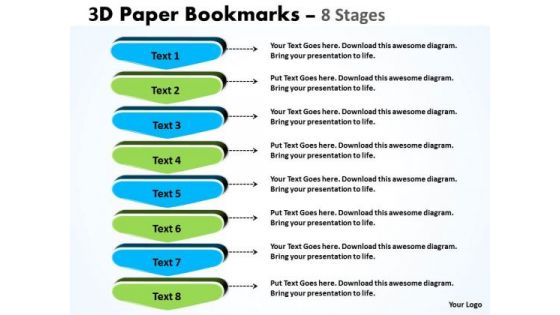 Strategy Diagram 3d Paper Bookmarks 8 Stages Marketing Diagram