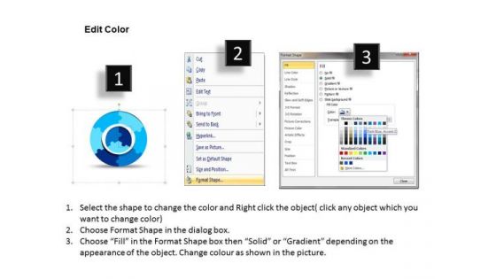 Strategy Diagram 3d Rounded Puzzle Process 3 Stages 4 Sales Diagram