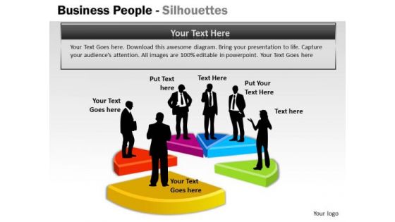 Strategy Diagram Business People Silhouettes Business Diagram