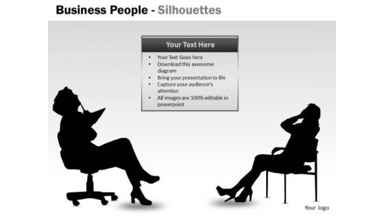 Strategy Diagram Business People Silhouettes Consulting Diagram