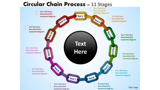 Strategy Diagram Circular Chain Flowchart Process Diagram 11 Stages Sales Diagram