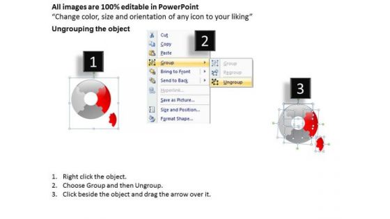 Strategy Diagram Circular Puzzle With Center Circle 4 Pieces Marketing Diagram