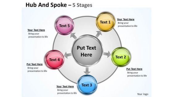 Strategy Diagram Hub And Spoke 5 Stages Sales Diagram