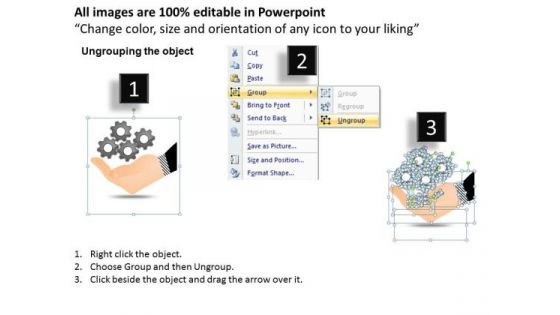 Strategy Diagram Interconnected Gearwheels Process Sales Diagram