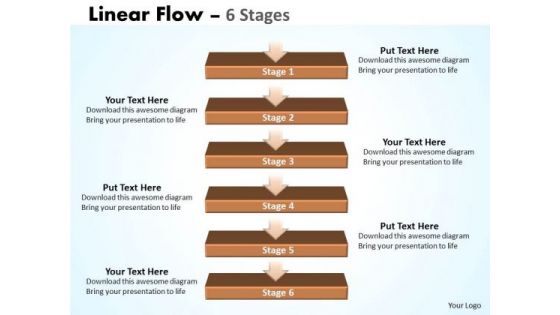 Strategy Diagram Linear Flow 6 Stages Luminous Marketing Diagram