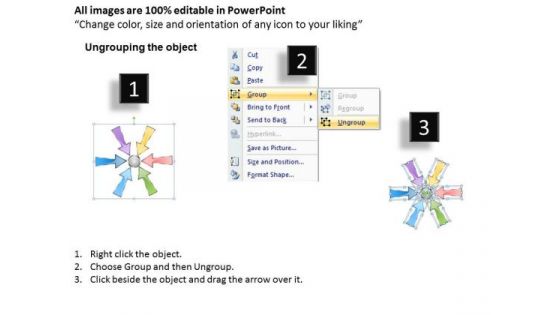 Strategy Diagram Many To One Arrow Process 6 Stages 12 Marketing Diagram