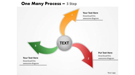 Strategy Diagram One Many Process 3 Step Business Cycle Diagram