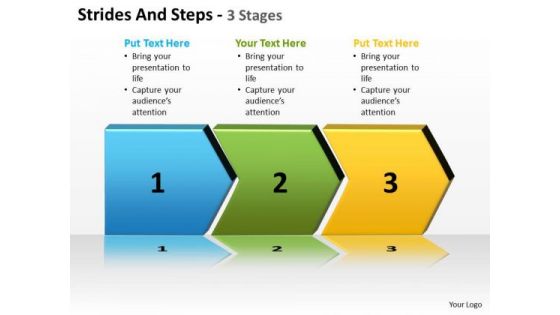 Strategy Diagram Strides And Steps 3 Stages Business Finance Strategy Development