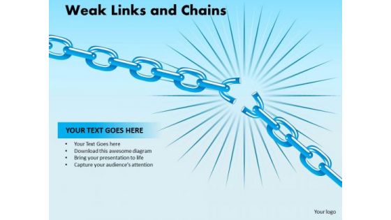Strategy Diagram Weak Links And Chains Marketing Diagram