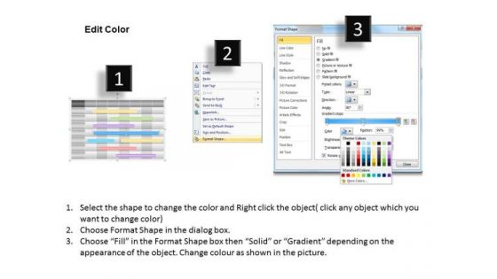 Strategy PowerPoint Template 7 Staged Gantt Chart For Task Representation Ppt Slides